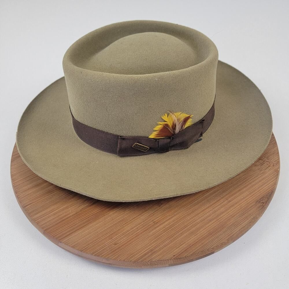 Dobbs Fifth Ave New York Mahoney Tan Beige Wool Men's Hat Sz 7 Fedora Dapper Usa